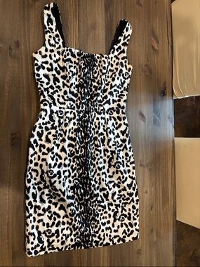 Leopard Print Mini Dress - Black & White